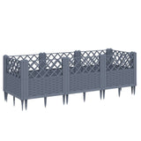 VidaXL Planter with pins 123.5x43.5x43.5 cm Polypropene gray