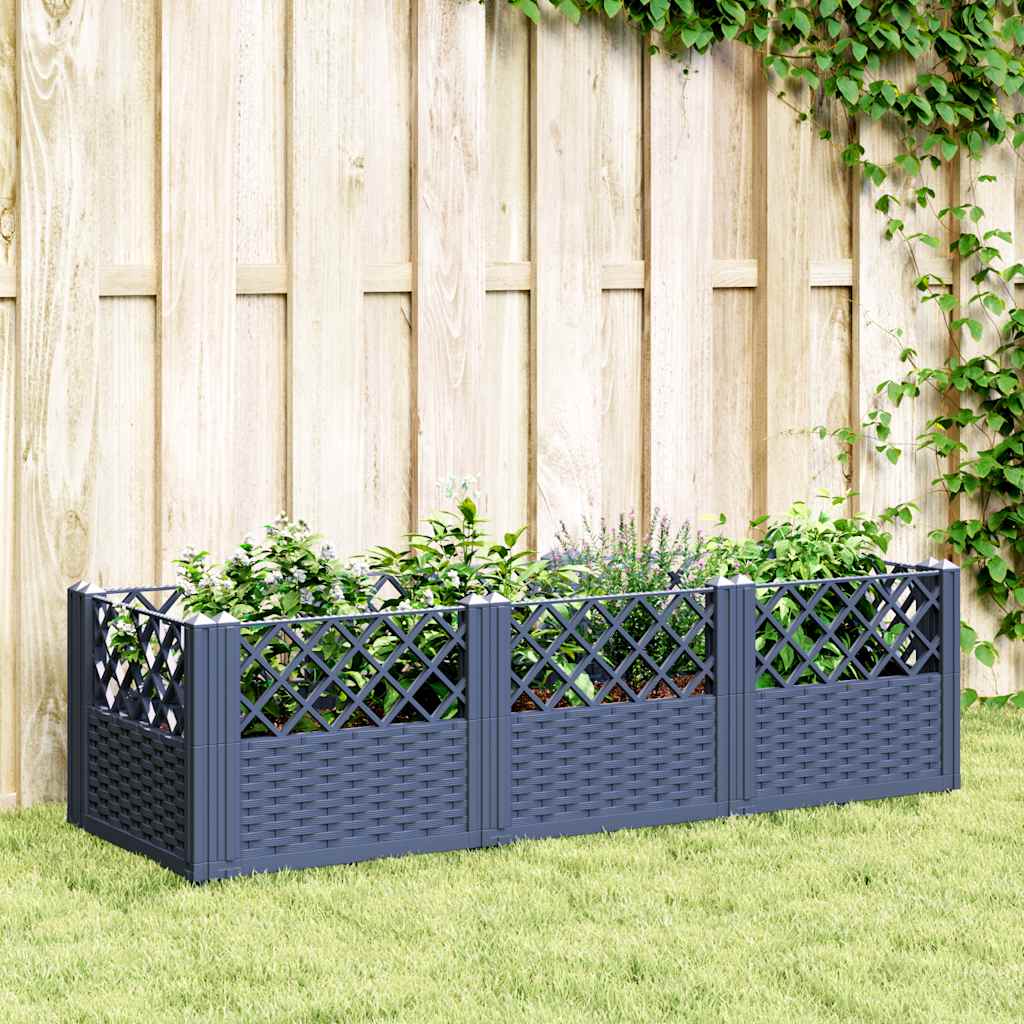 Vidaxx Pflanzgefäß mit Zapfen 123,5x43,5x43,5 cm Polypropylen grau