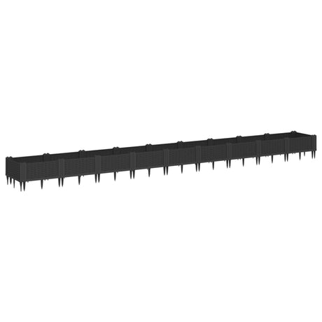 Vidaxx Pflanzgefäß mit Zapfen 362,5x42,5x28,5 cm Polypropylen schwarz