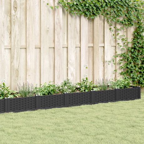 Vidaxx Pflanzgefäß mit Zapfen 362,5x42,5x28,5 cm Polypropylen schwarz