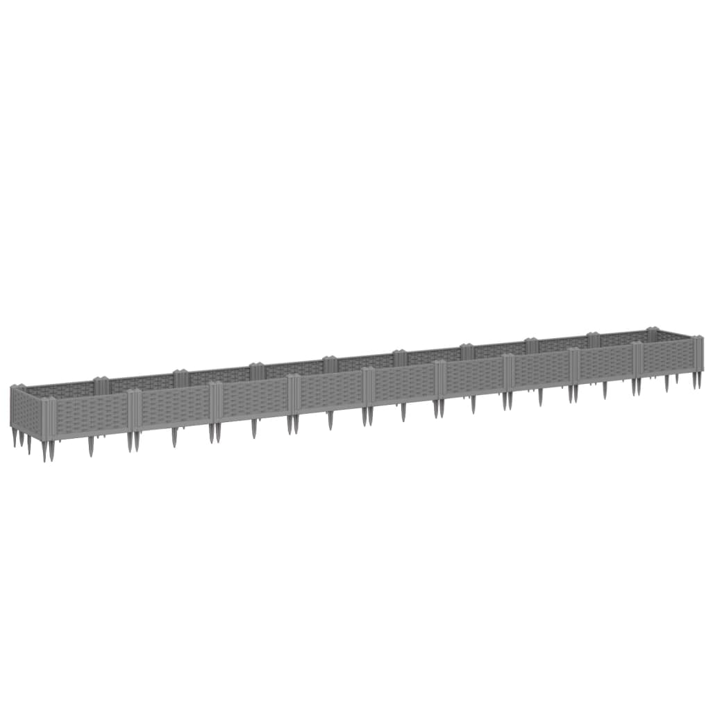 Vidaxx Pflanzgefäß mit Zapfen 362,5x42,5x28,5 cm Polypropylen hellgrau