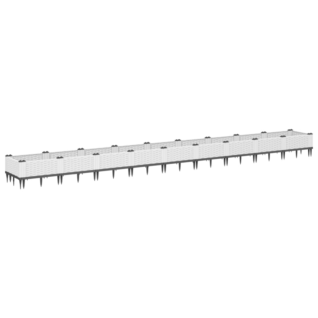 Vidaxl Planning Box with Pins 362.5x42.5x28.5 cm Polypropene White