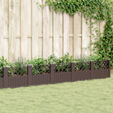 Vidaxl -planter med pinner 363,5x43,5x43,5 cm polypropenbrun