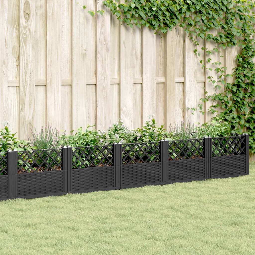 Vidaxx Pflanzgefäß mit Stiften 363,5x43,5x43,5 cm Polypropylen schwarz