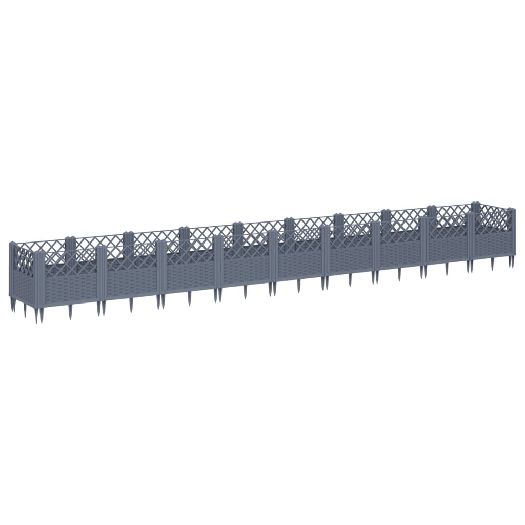 Vidaxl Plantter mat Pins 363.5x43.5x43,5 cm Polyprope Grey