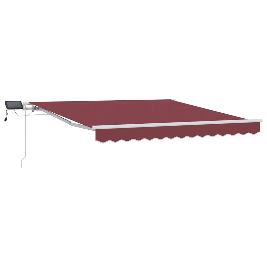 Vidaxl luifel handmatig uittrekbaar met led 300x250 cm bordeauxrood