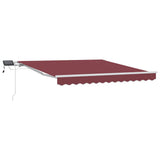 Vidaxl luifel handmatig uittrekbaar met led 300x250 cm bordeauxrood