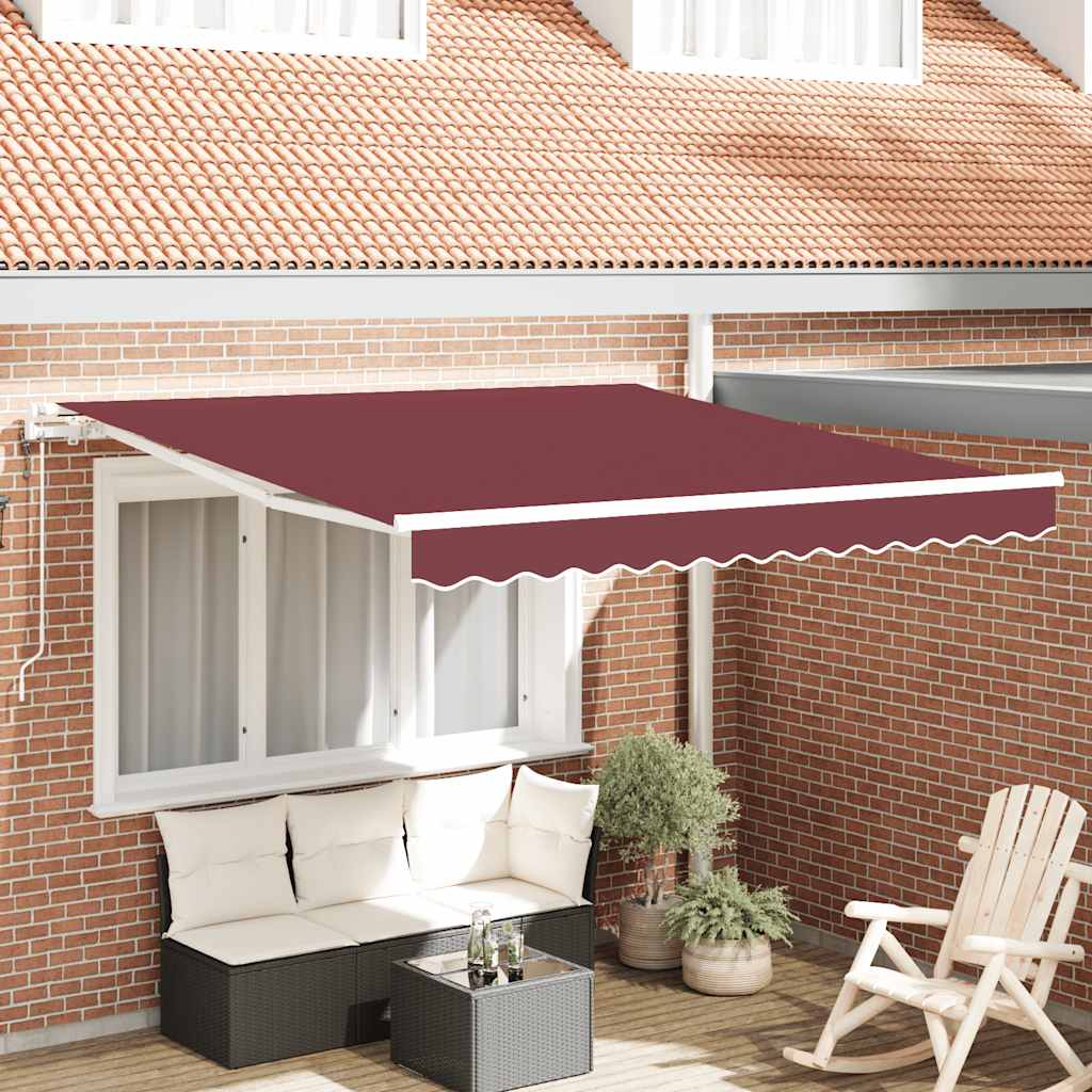 Vidaxl luifel automatisch uittrekbaar 300x250 cm bordeauxrood