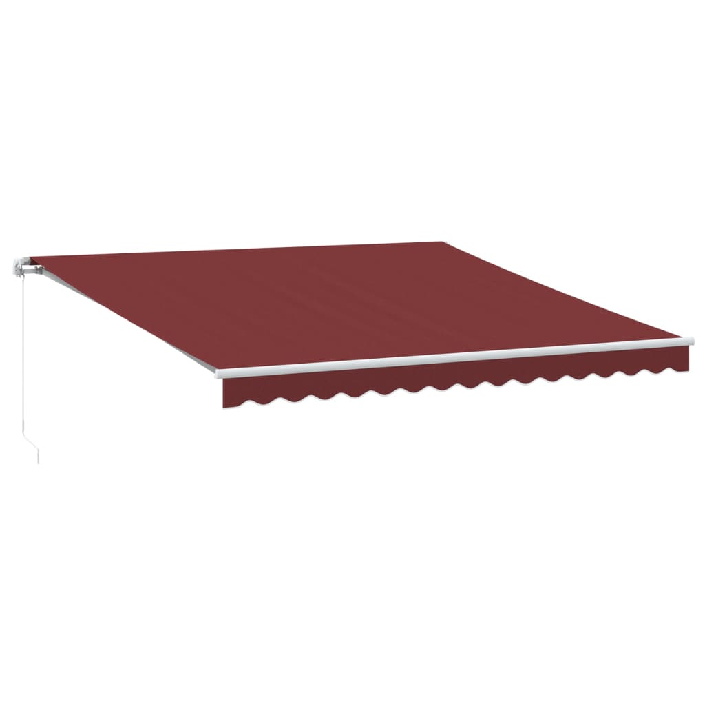 Vidaxl luifel manuell erweiterbar mit LED 400x300 cm Bordeaux rot