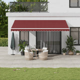 Vidaxl Luifel automatically extendable with LED 500x300 cm Bordeaux red