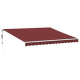 Vidaxl luifel exponierbar mit LED 400x350 cm Bordeaux rot