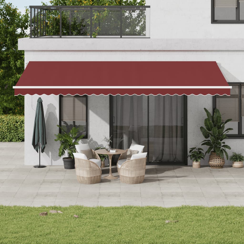 Vidaxl Luifel manually extendable with LED 600x350 cm Bordeaux red