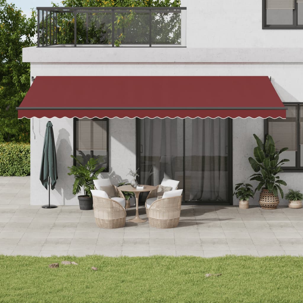 Vidaxl luifel erstreckt sich manuell 600x350 cm Bordeaux rot