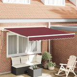 VidaXL Manuell ausziehbare Markise 300x250 cm Burgunderrot