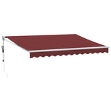 Vidaxl luifel automatisch uittrekbaar 350x250 cm bordeauxrood