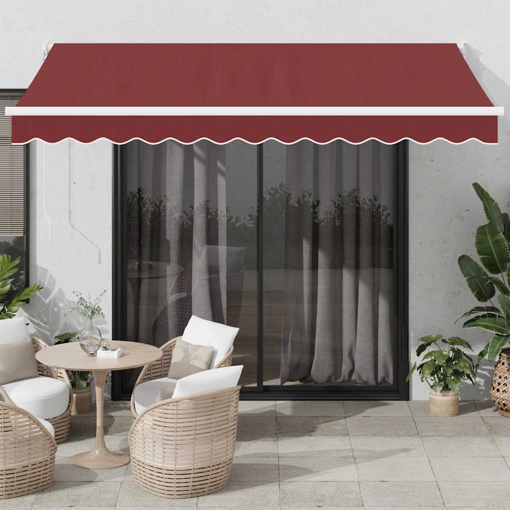 Vidaxl luifel automatisch uittrekbaar 350x250 cm bordeauxrood