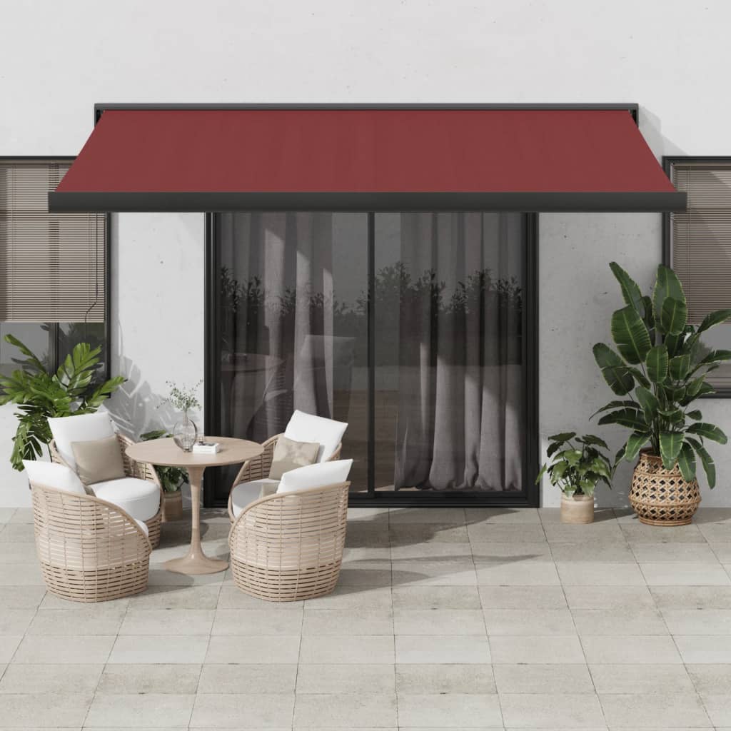 Vidaxl Luifel manually extends 400x300 cm Bordeaux red