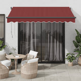 Vidaxl luifel manuell ausziehbar mit LEDs 300x250 cm Bordeaux rot