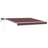 Vidaxl luifel handmatig uittrekbaar met led's 300x250 cm bruin