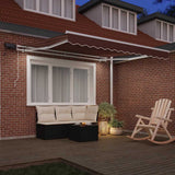 Vidaxl luifel handmatig uittrekbaar met led's 300x250 cm bruin