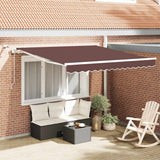 Vidaxl luifel automatisch uittrekbaar met led 300x250 cm bruin