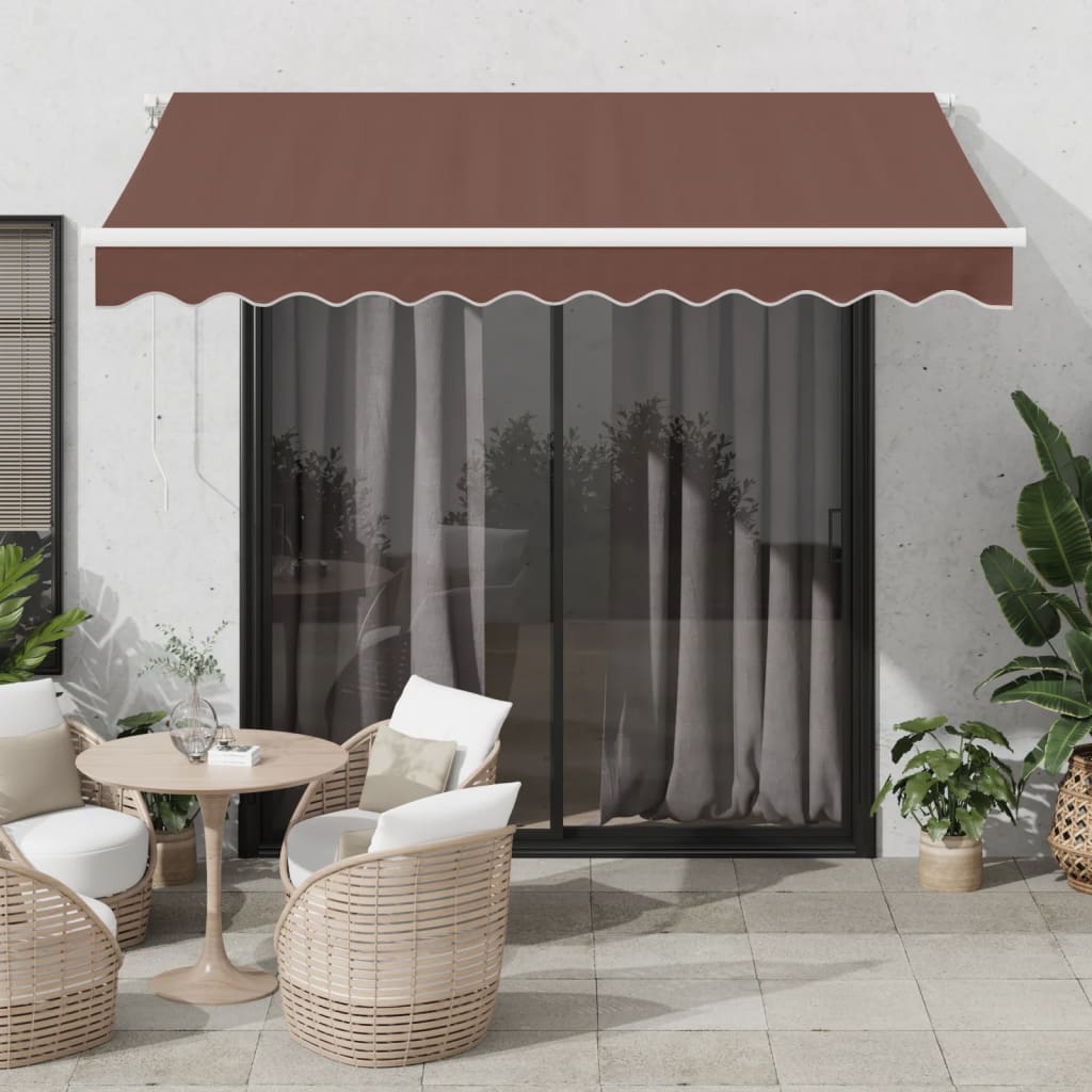 Vidaxl Luifel estendibile manualmente 300x250 cm marrone