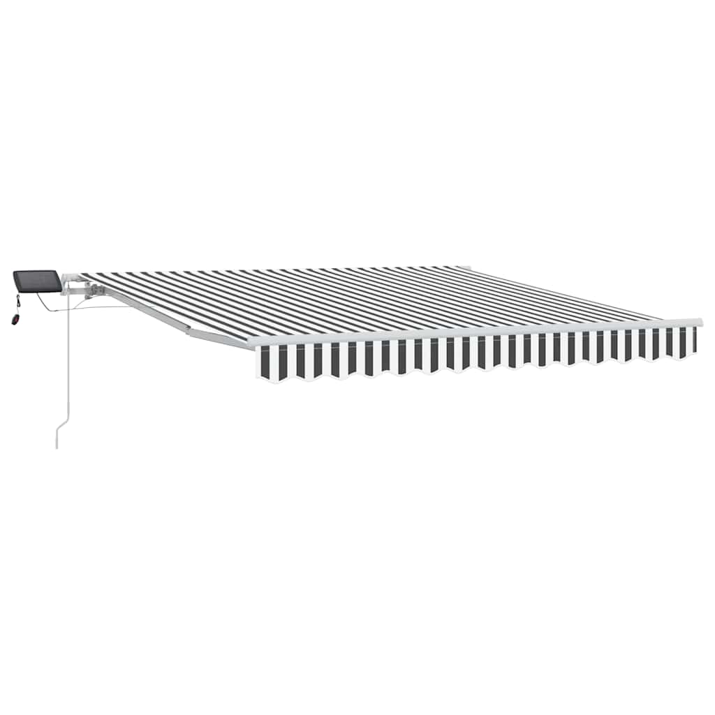 Vidaxl luifel handmatig uittrekbaar en led 300x250 cm antraciet en wit