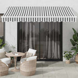 Vidaxl luifel handmatig uittrekbaar 350x250 cm antraciet en wit