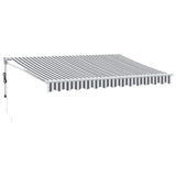 Vidaxl luifel uittrekbaar 3,5x2,5 m stof en aluminium antraciet en wit
