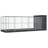 Vidaxl aviary with extension 623x203x216 cm steel silver colored