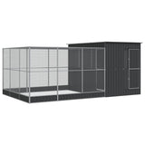 Vidaxl aviary with extension 497x303x216 cm steel silver colored