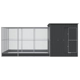 Vidaxl aviary with extension 497x303x216 cm steel silver colored