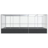 Vidaxl aviary with extension 518x307x212 m steel silver colored