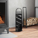 Vidaxl 5-piece fireplace set 23x15x66 cm steel