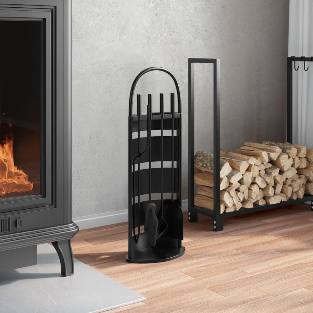 Vidaxx 5-teiliges Kaminbesteckset 23x15x66 cm Stahl
