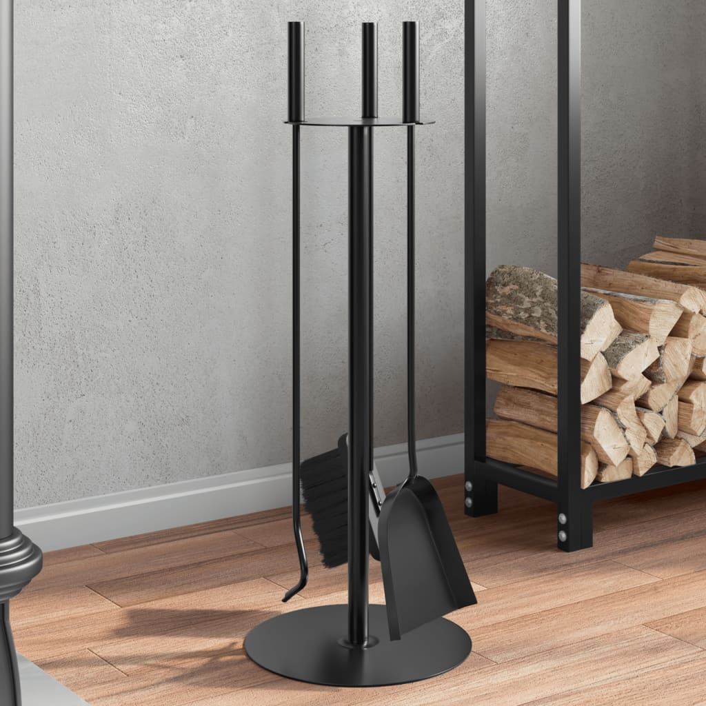 Vidaxxl 4-teiliges Kaminbesteckset 22x59 cm Stahl