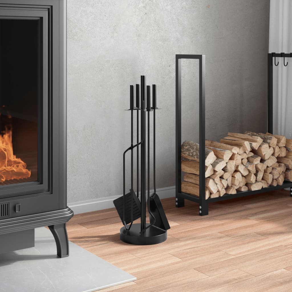 Vidaxl 5-piece fireplace set 18x66 cm steel