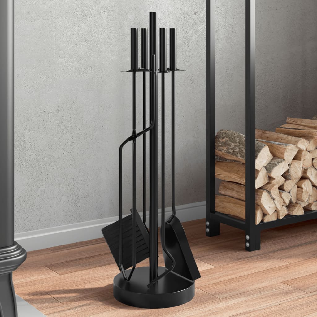 Vidaxl 5-piece fireplace set 18x66 cm steel