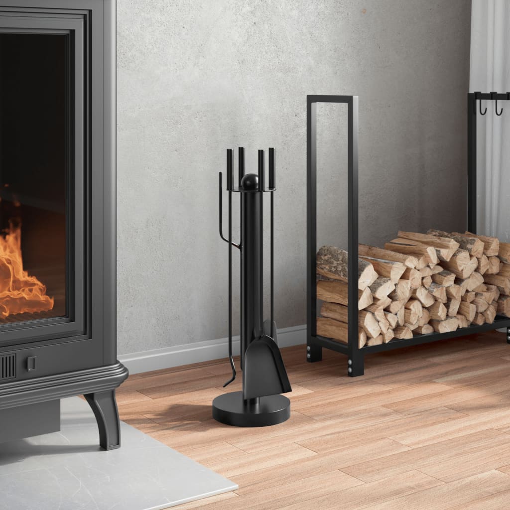 Vidaxl 5-piece fireplace set 18x56 cm steel