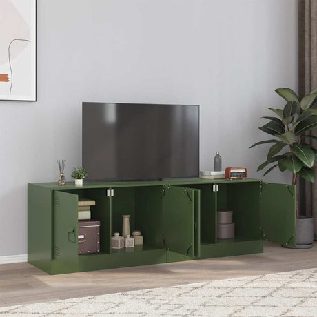 Vidaxl tv-meubelen 2 st 67x39x44 cm staal olijfgroen