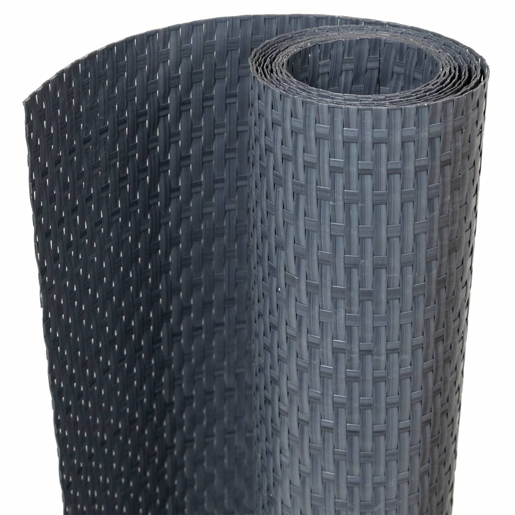 Écran de balcon Vidaxl 300x80 cm Poly Rattan Anthracite -Colored