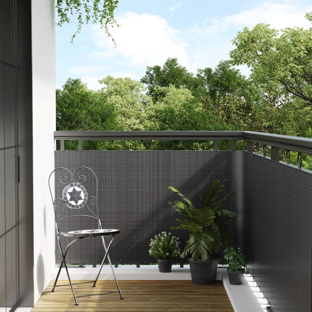 Vidaxl Balcony Screen 400x80 cm Poly Rattan Anthrazit -ausgelöst