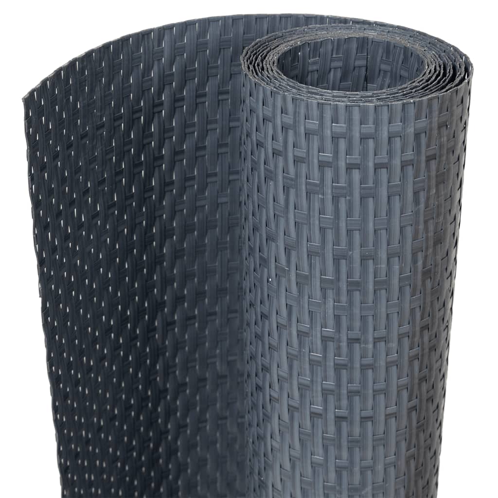 Vidaxl balkongskjerm 500x80 cm Poly Rattan Anthracite -farget