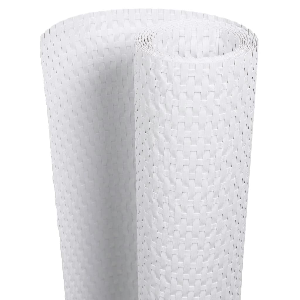 Obrazovka balkonu Vidaxl 500xx100 cm Poly Rattan White