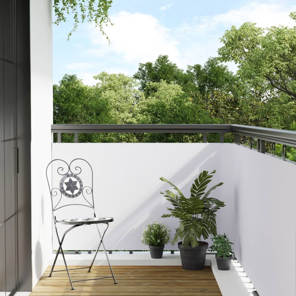 Écran de balcon Vidaxl 1000x80 cm Poly Rattan White