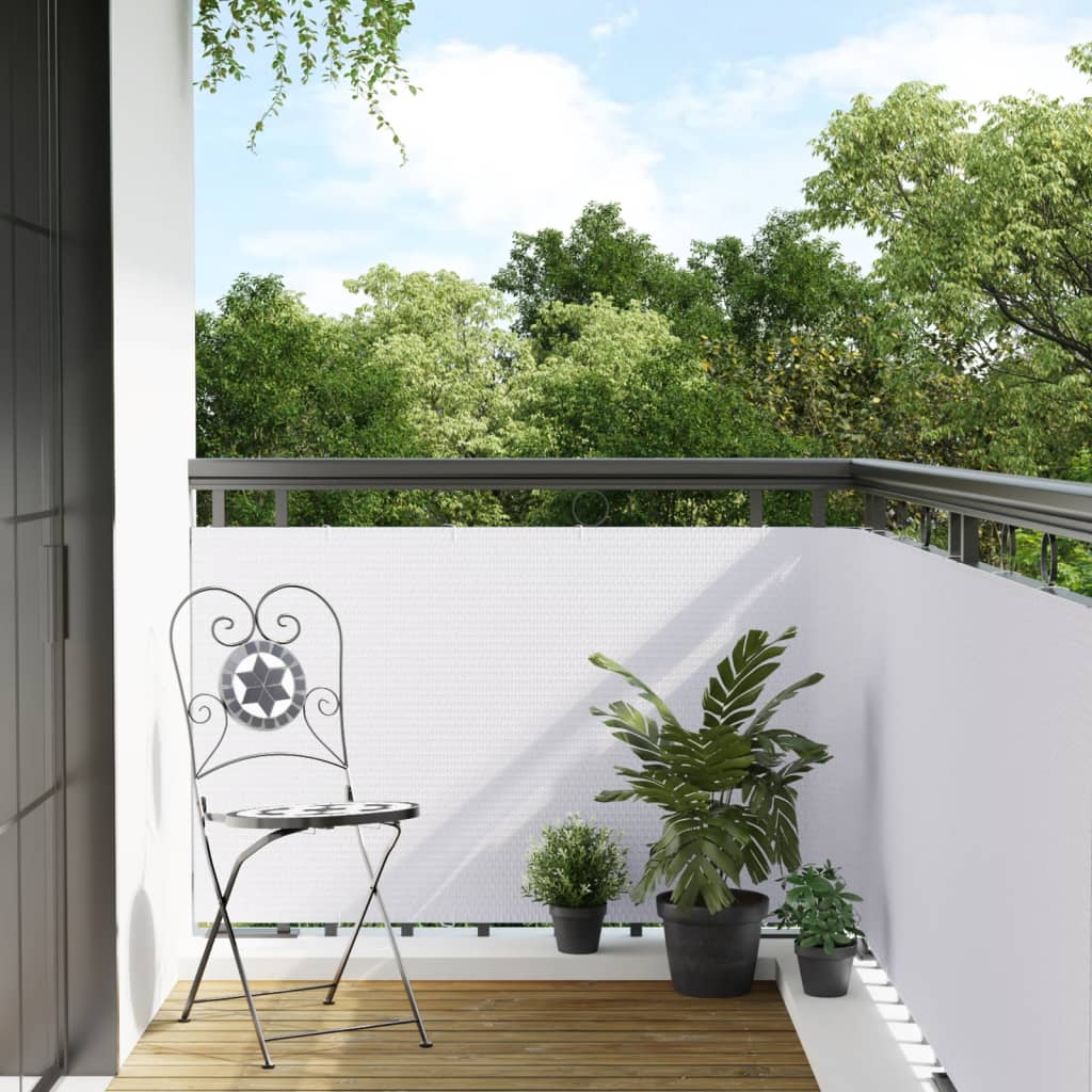 Vidaxl Balkon ekran 1000x100 cm Poly rattan White