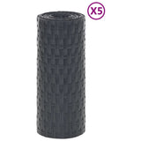 Vidaxl balkongskärmar 5 ST 255x19 cm Poly Rattan Anthracite -färgad