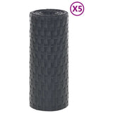 Vidaxx Balkonschirme 5 Stk. 255x19 cm Polyrattan Anthrazit