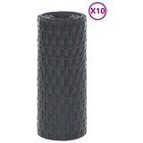 Vidaxx Balkonschirme 10 Stück 255x19 cm Polyrattan Anthrazit