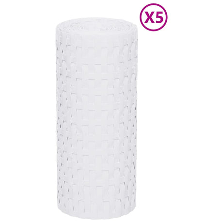 Vidaxx Balkonschirme 5 Stk. 255x19 cm Polyrattan weiß
